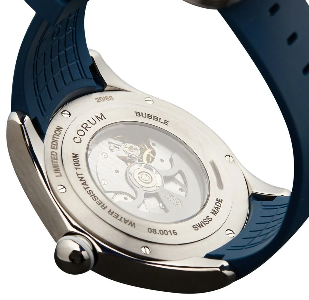 Corum Big Bubble 52 Flag Titanium Automatic American Flag Dial Blue Rubber Strap Mens Watch 403.101.04/0373 US01