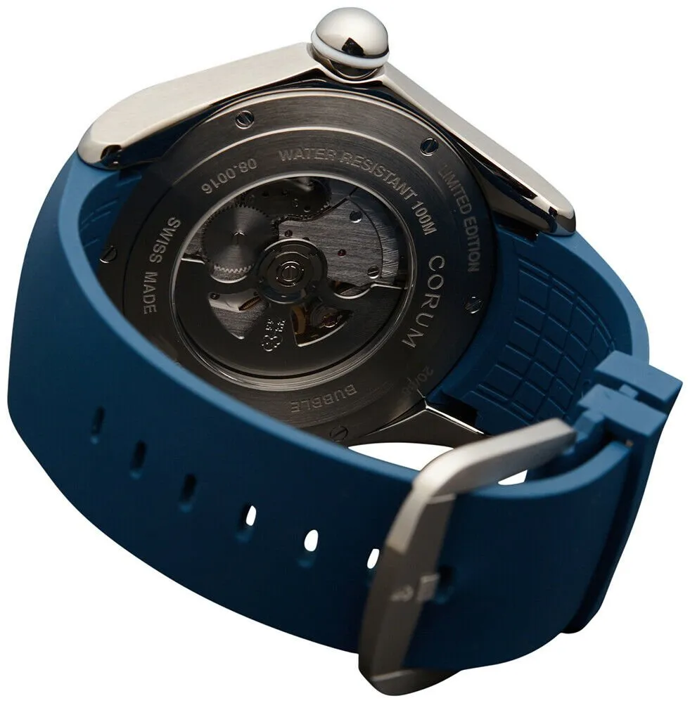 Corum Big Bubble 52 Flag Titanium Automatic American Flag Dial Blue Rubber Strap Mens Watch 403.101.04/0373 US01