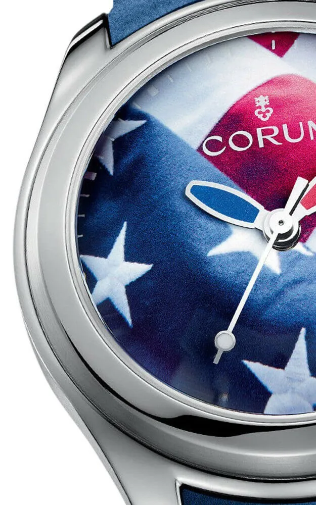 Corum Big Bubble 52 Flag Titanium Automatic American Flag Dial Blue Rubber Strap Mens Watch 403.101.04/0373 US01