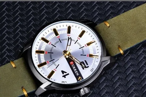 Curren Men's Green Military Waterproof Watch (Dial - 4.7cm) - CUR202