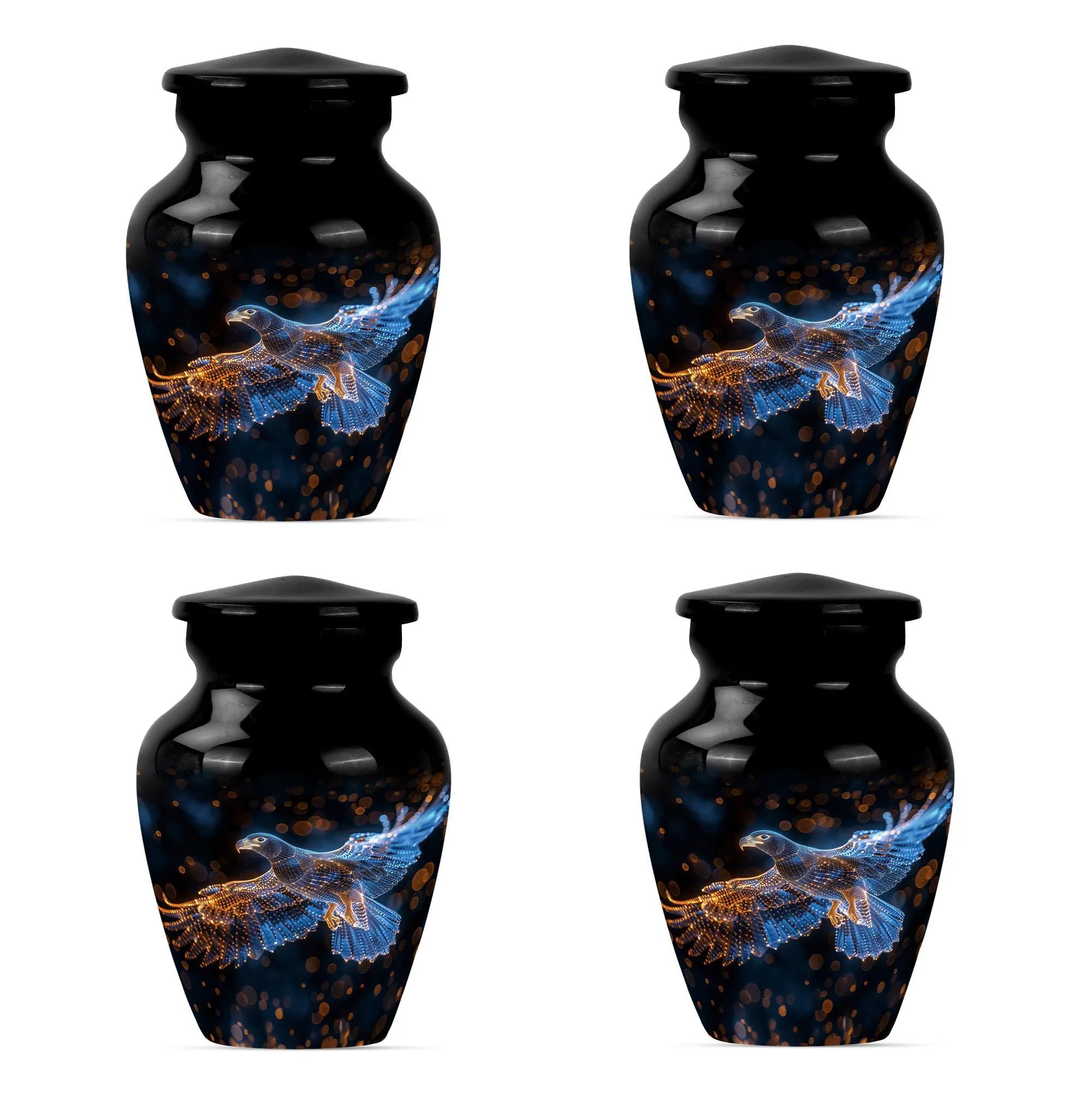 EAGLE Memorial Urn: Honouring Life with Wolf Howling Design