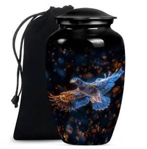 EAGLE Memorial Urn: Honouring Life with Wolf Howling Design