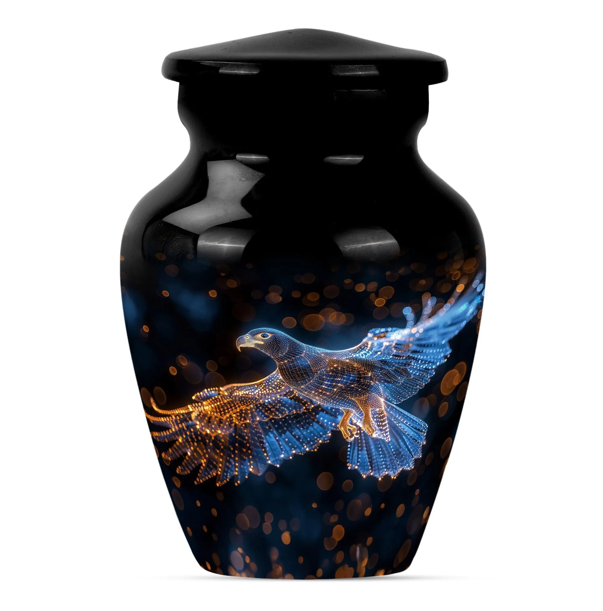 EAGLE Memorial Urn: Honouring Life with Wolf Howling Design