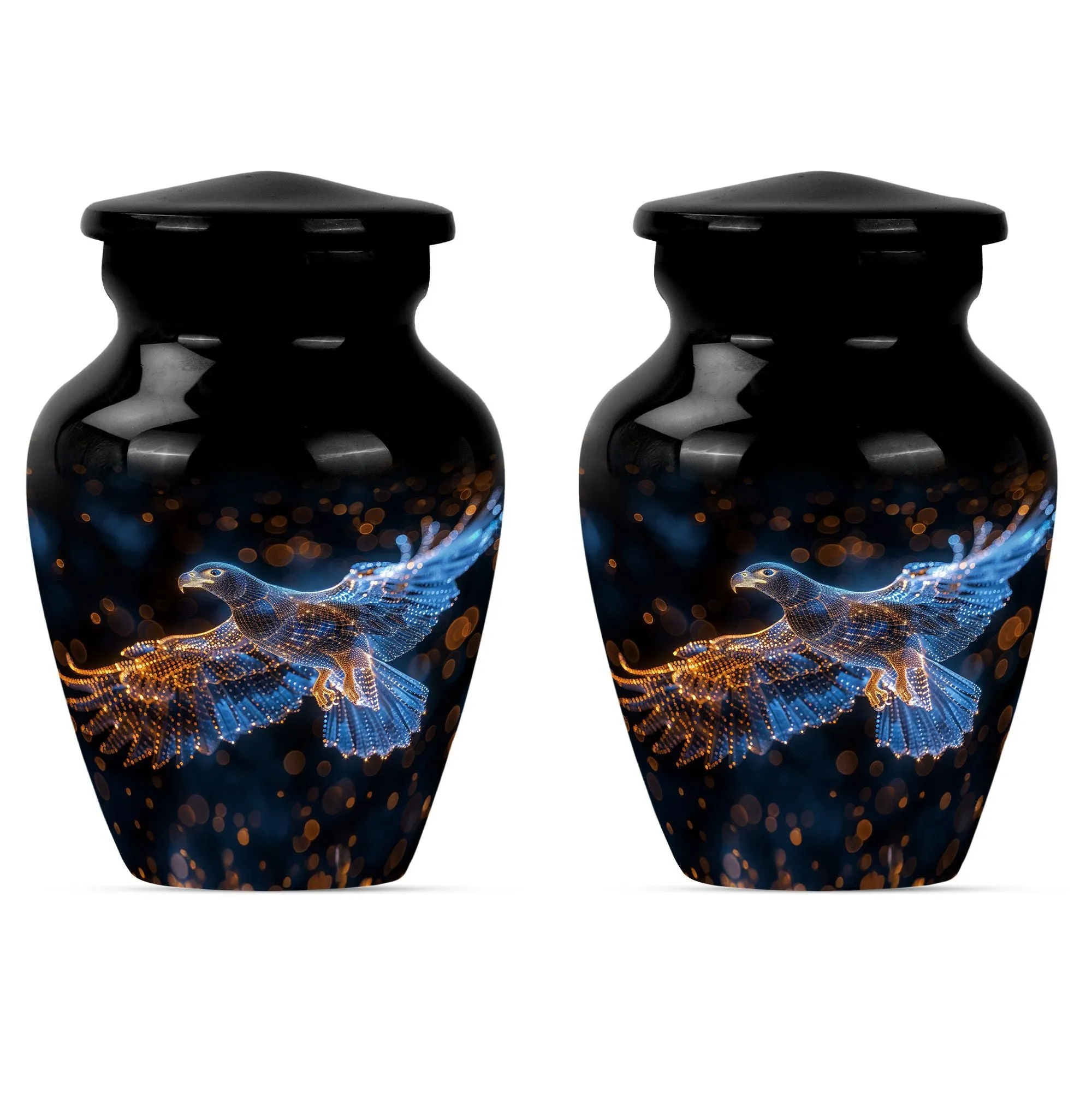 EAGLE Memorial Urn: Honouring Life with Wolf Howling Design
