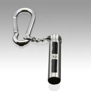 Elegant Cylinder Stainless Steel Cremation Keychain