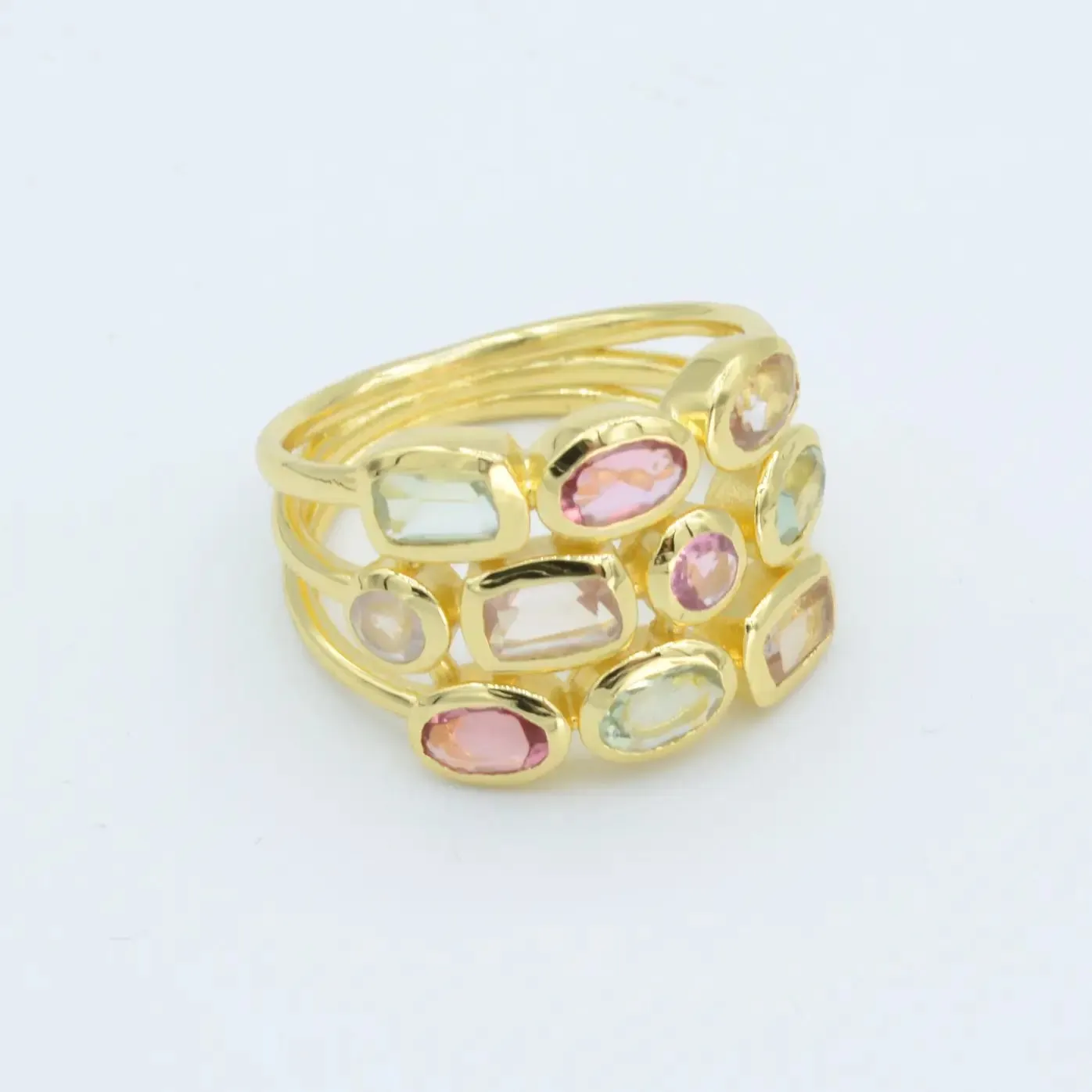 Elegant Trio Gemstone Ring