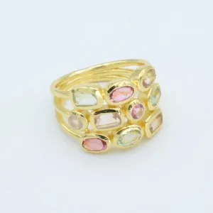 Elegant Trio Gemstone Ring