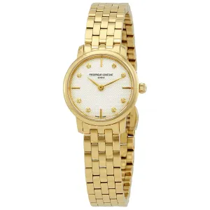 Frederique Constant Slimline Quartz Diamond White Dial Ladies Watch FC-200STDS5B
