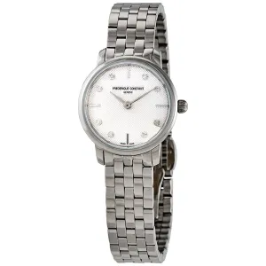 Frederique Constant Slimline Quartz Diamond White Dial Ladies Watch FC-200STDS6B