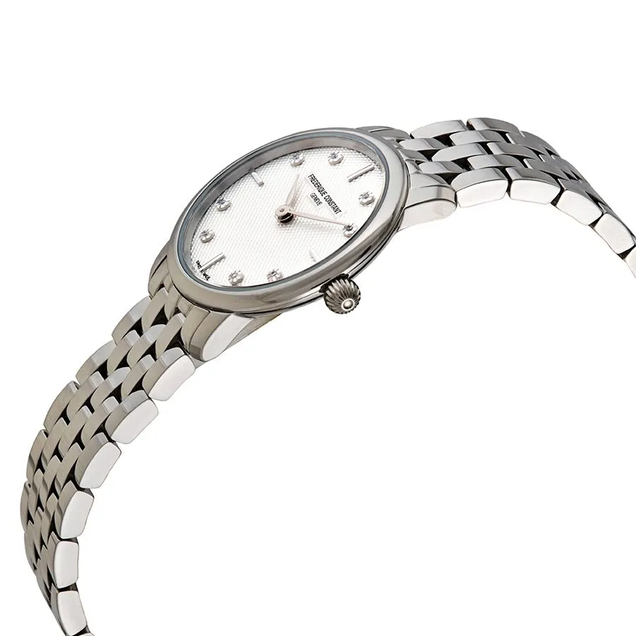 Frederique Constant Slimline Quartz Diamond White Dial Ladies Watch FC-200STDS6B