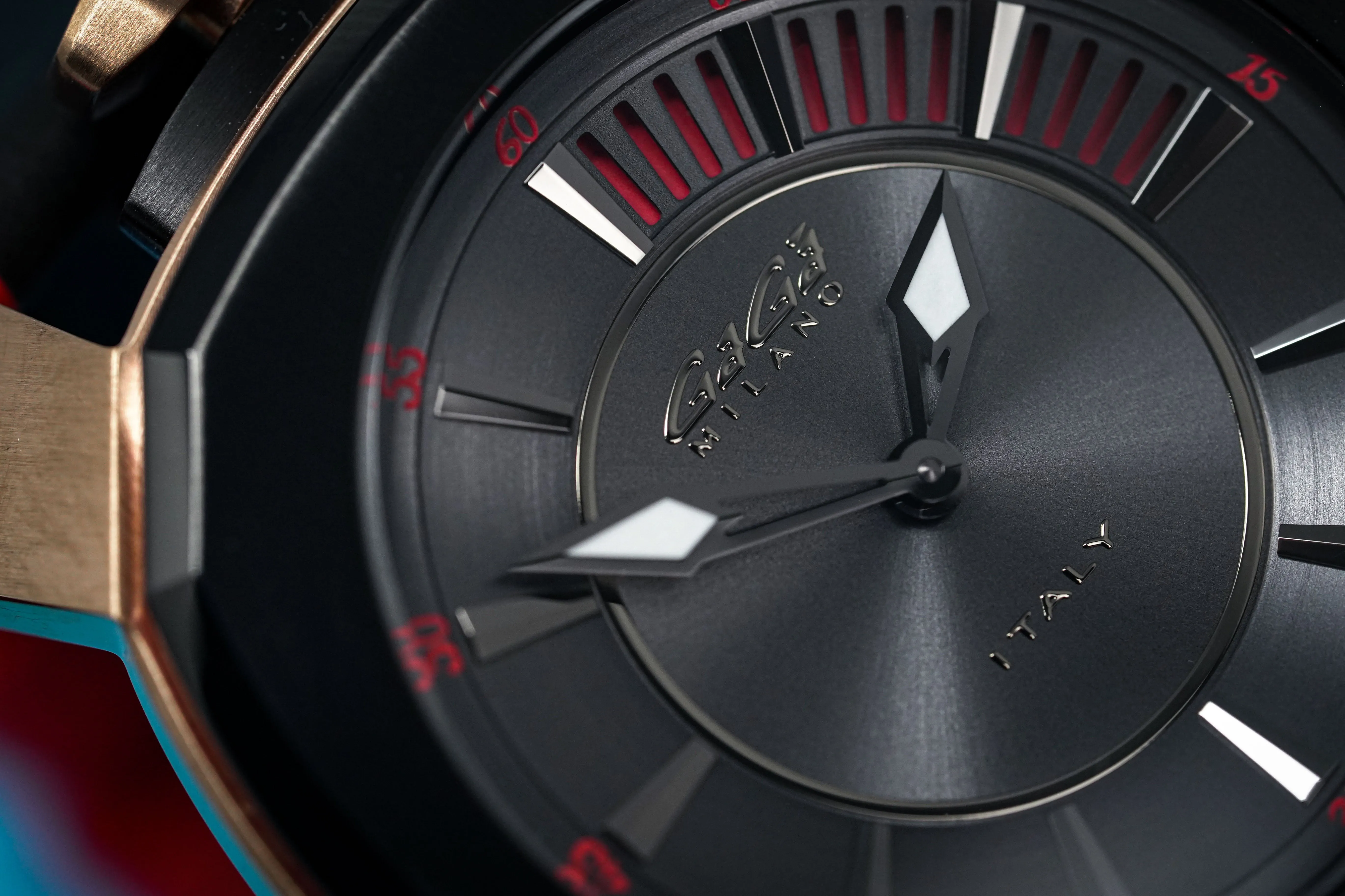 Gaga Milano Watch Frame_One Rose Gold Red 7054.01