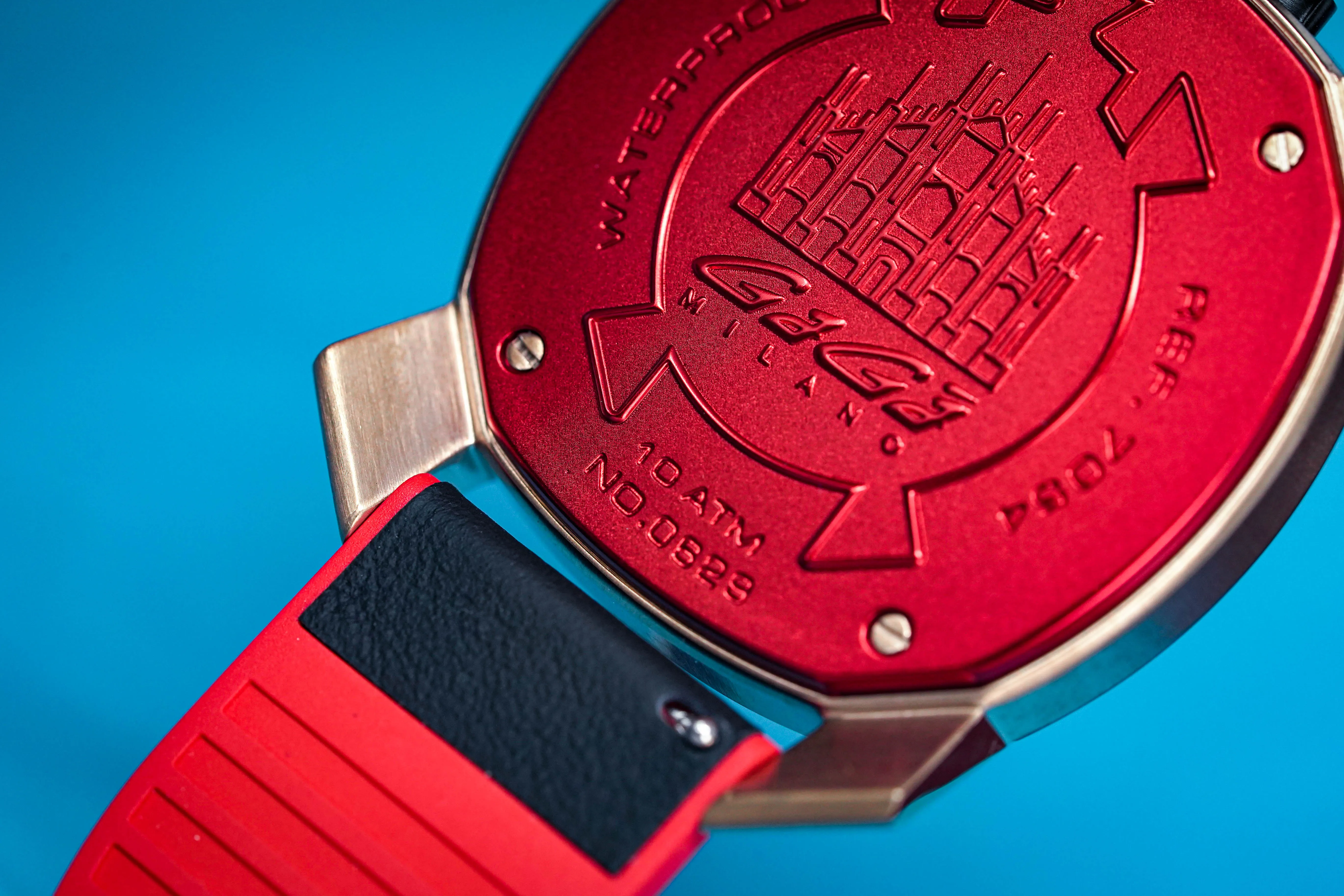 Gaga Milano Watch Frame_One Rose Gold Red 7054.01