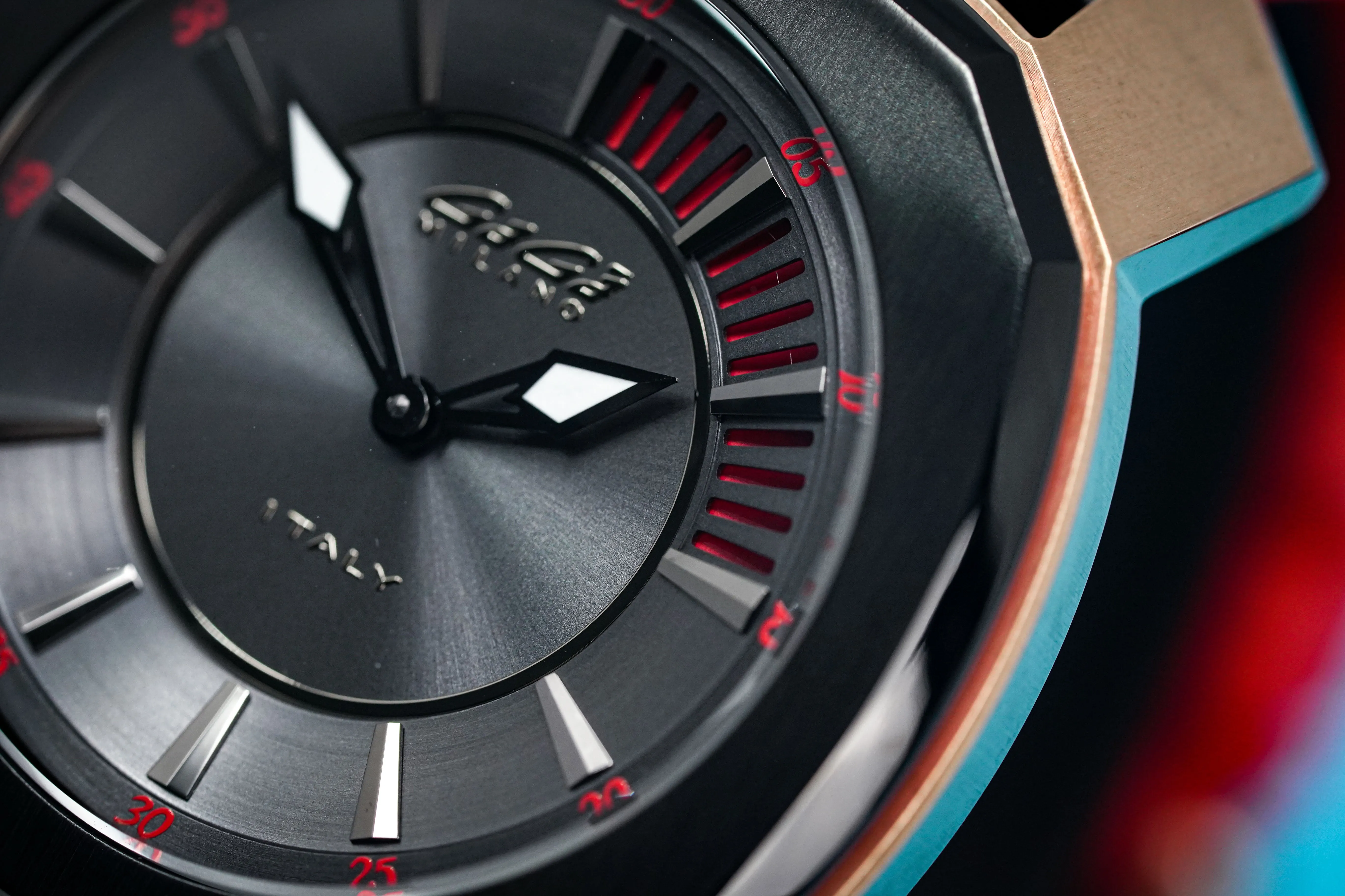 Gaga Milano Watch Frame_One Rose Gold Red 7054.01