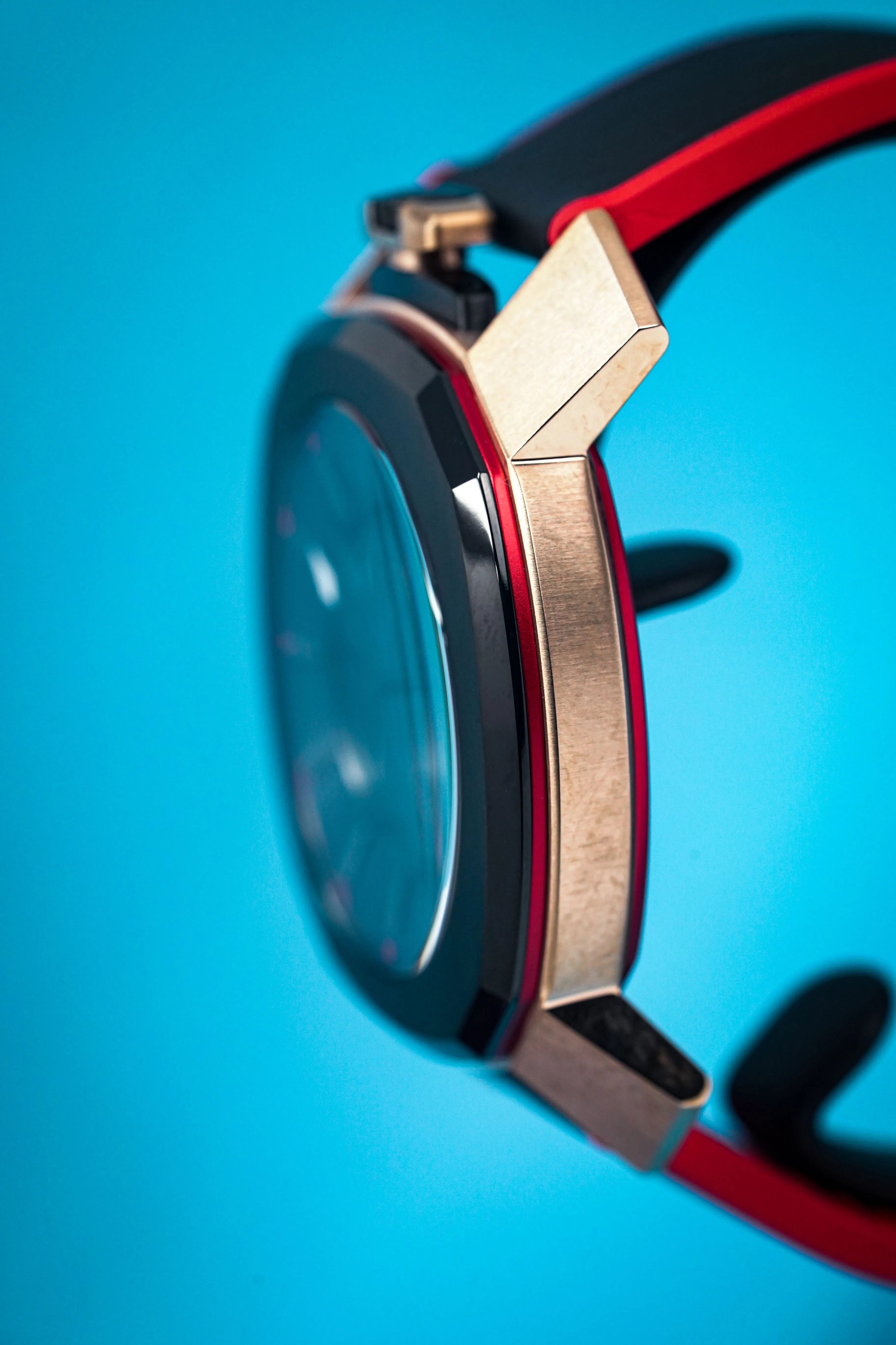 Gaga Milano Watch Frame_One Rose Gold Red 7054.01