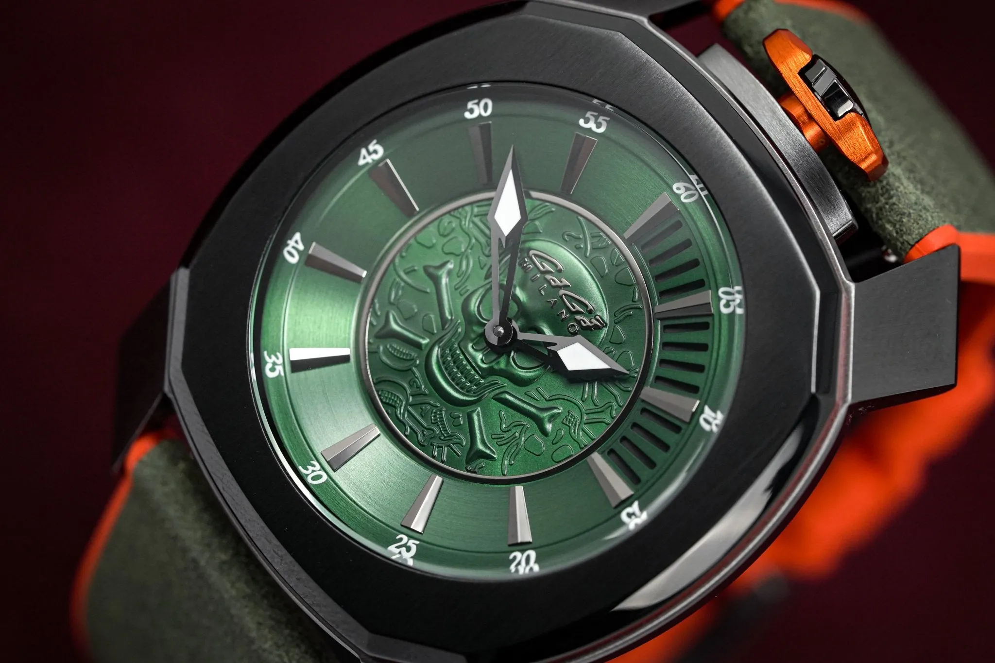 Gaga Milano Watch Frame_One Skull Green 7059.02