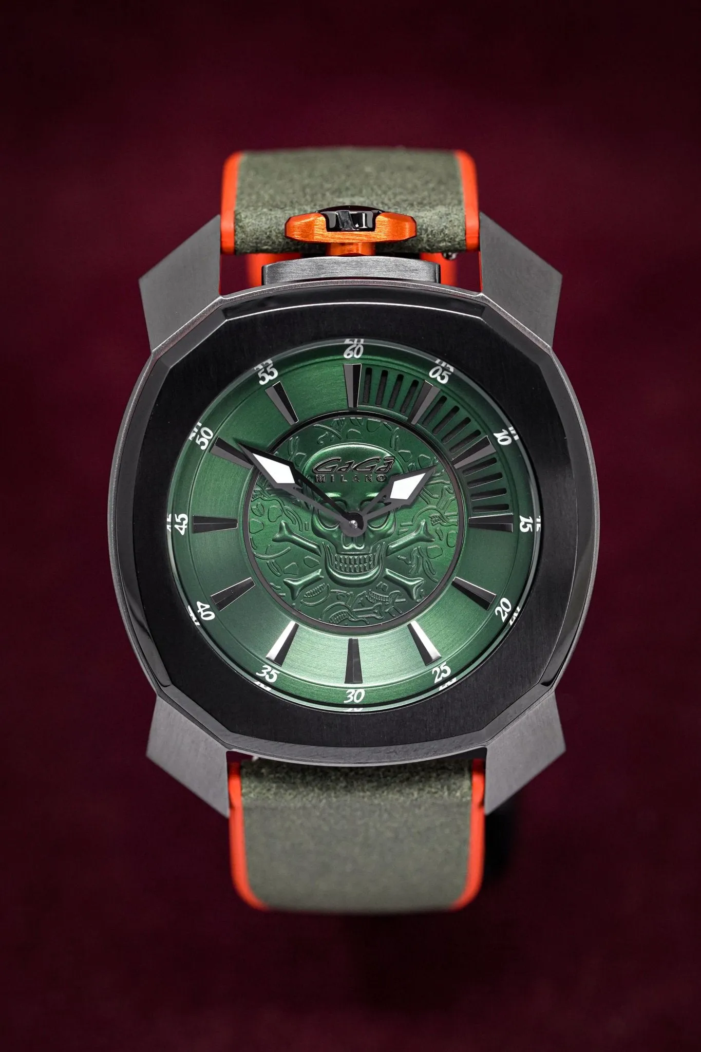 Gaga Milano Watch Frame_One Skull Green 7059.02