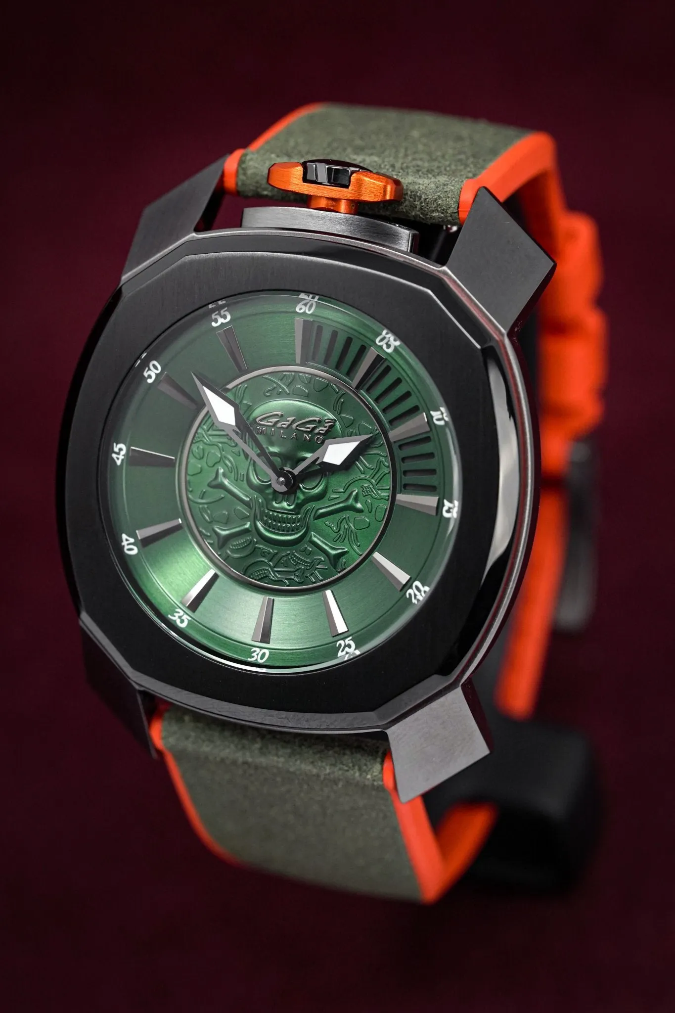Gaga Milano Watch Frame_One Skull Green 7059.02