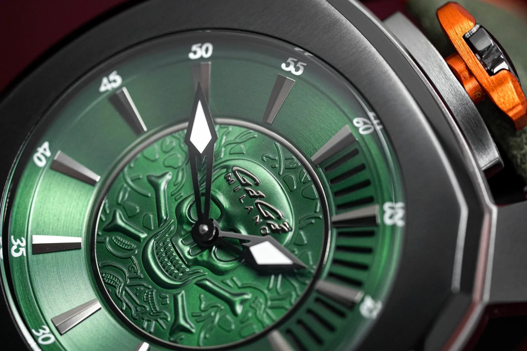 Gaga Milano Watch Frame_One Skull Green 7059.02
