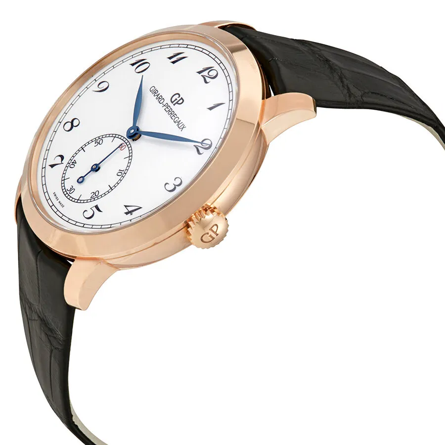 Girard Perregaux GP 1966 White Dial 18kt Pink Gold Black Leather Men's Watch 49534-52-711-BK6A