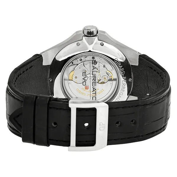 Girard Perregaux Laureato Automatic Silver Dial Black Leather Men's Watch 80185-11-131-BB6A