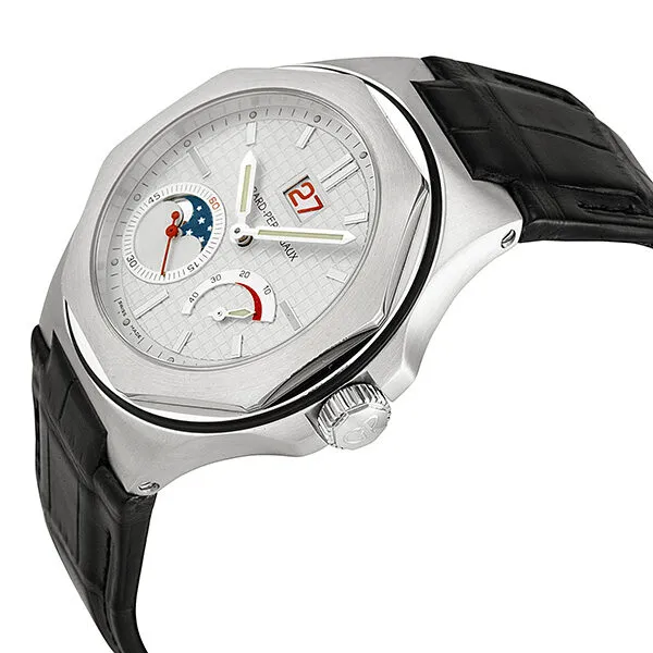 Girard Perregaux Laureato Automatic Silver Dial Black Leather Men's Watch 80185-11-131-BB6A