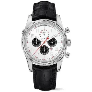 Girard Perregaux Monte Carlo White Dial Black Leather Men's Watch 49583-11-151-BA6A