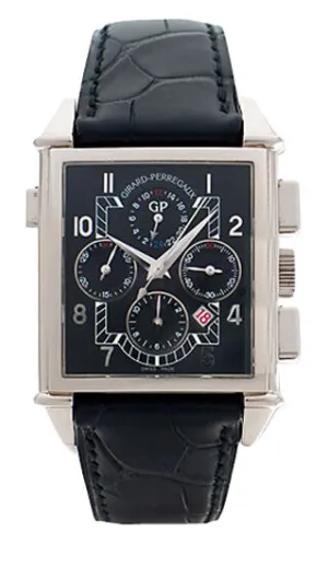 Girard Perregaux Vintage 1945 18kt White Gold Black Leather Men's Watch 25975-0-53-6056