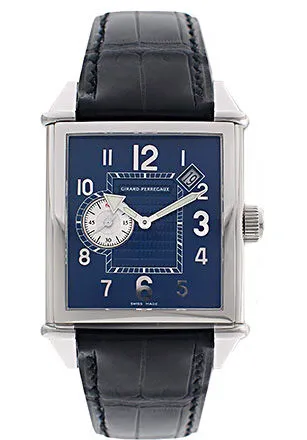 Girard Perregaux Vintage 1945 Stainless Steel Black Leather Men's Watch 25830-0-11-4054