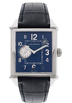 Girard Perregaux Vintage 1945 Stainless Steel Black Leather Men's Watch 25830-0-11-4054