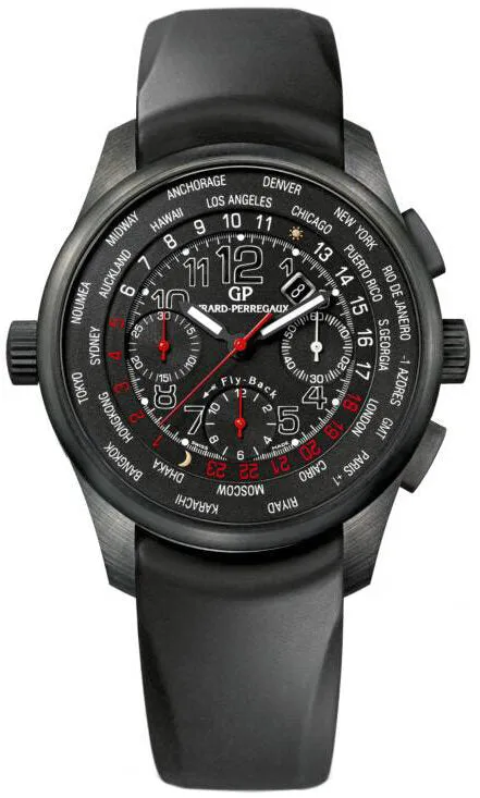 Girard Perregaux WW.TC Black Dial Chronograph Ceramic Automatic Men's Watch 49820-32-612-FK6A