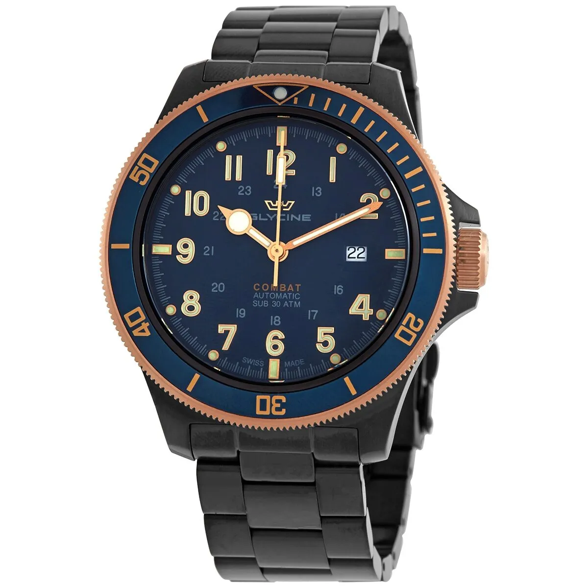 Glycine Combat Sub 46 Automatic Dark Blue Dial Men's Watch GL0279
