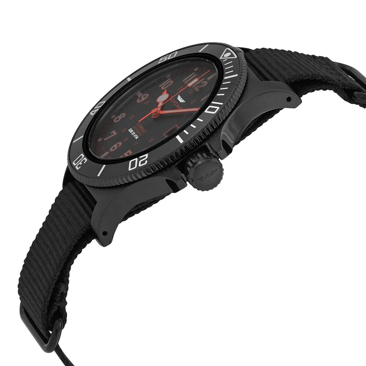Glycine Combat Sub Automatic Black Dial Men's Nylon Watch GL0085
