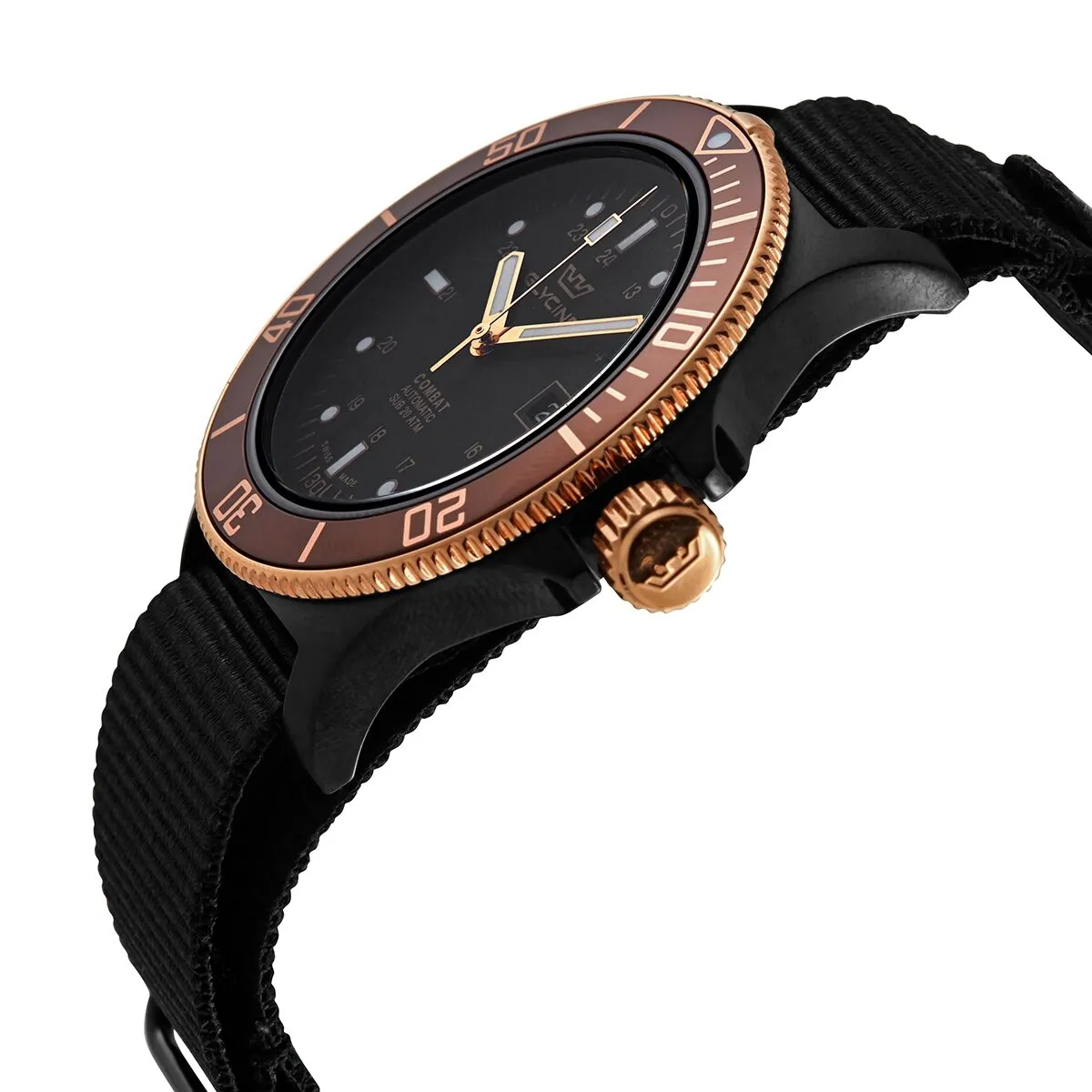 Glycine Combat Sub Golden Eye Automatic Black Dial Men's Watch GL0173