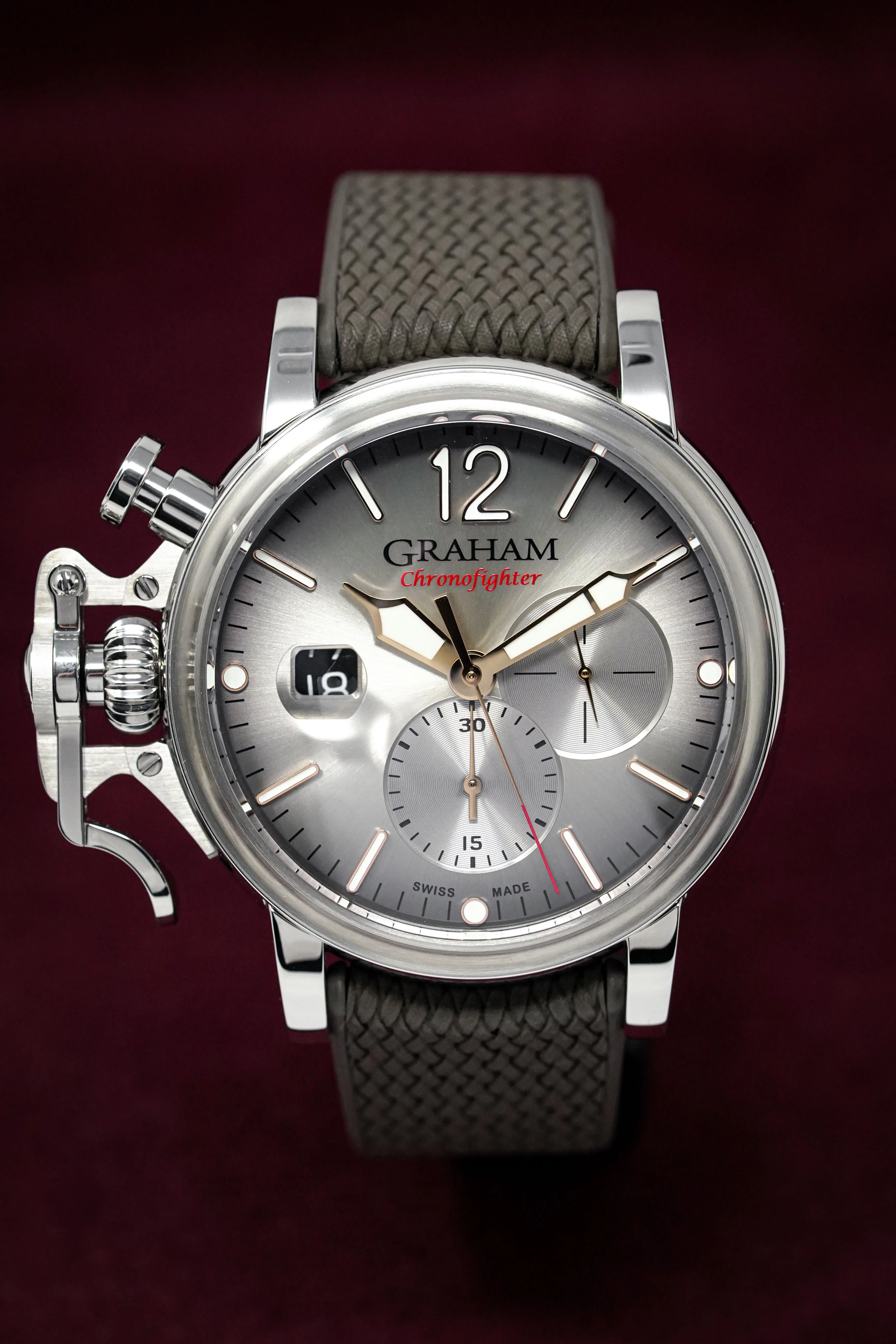 Graham Chronofighter Grand Vintage Steel Rubber 2CVDS.S02A