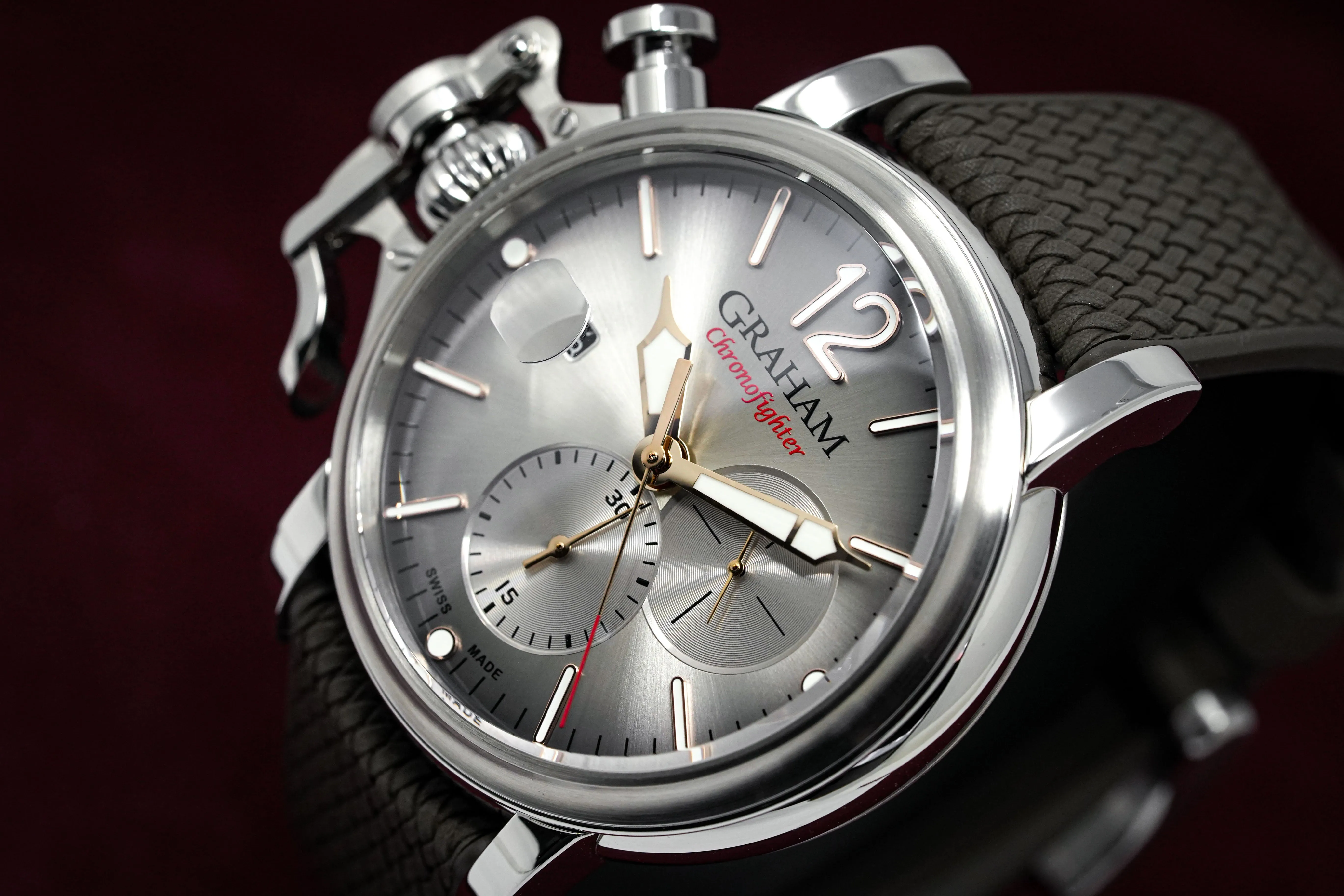 Graham Chronofighter Grand Vintage Steel Rubber 2CVDS.S02A