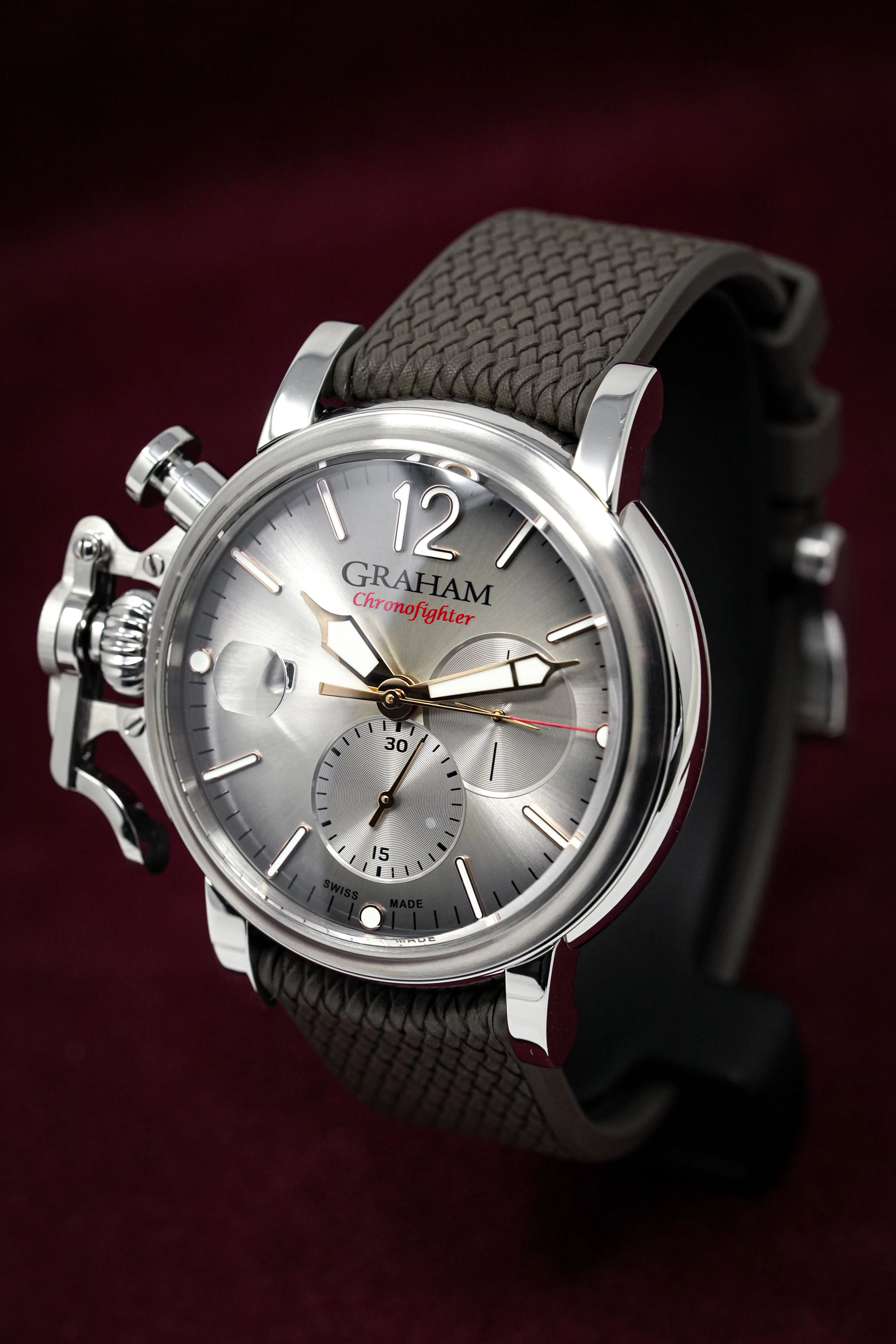 Graham Chronofighter Grand Vintage Steel Rubber 2CVDS.S02A