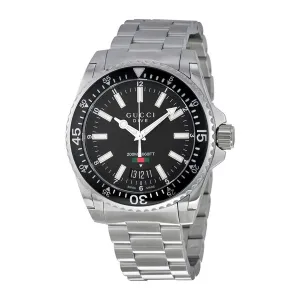 Gucci Dive Black Dial Stainless Steel Men's Watch YA136301