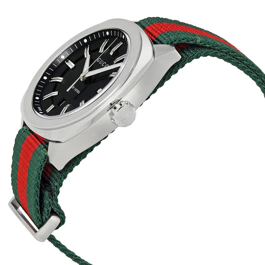Gucci GG2570 Black Dial Green and Red Nylon Watch YA142305