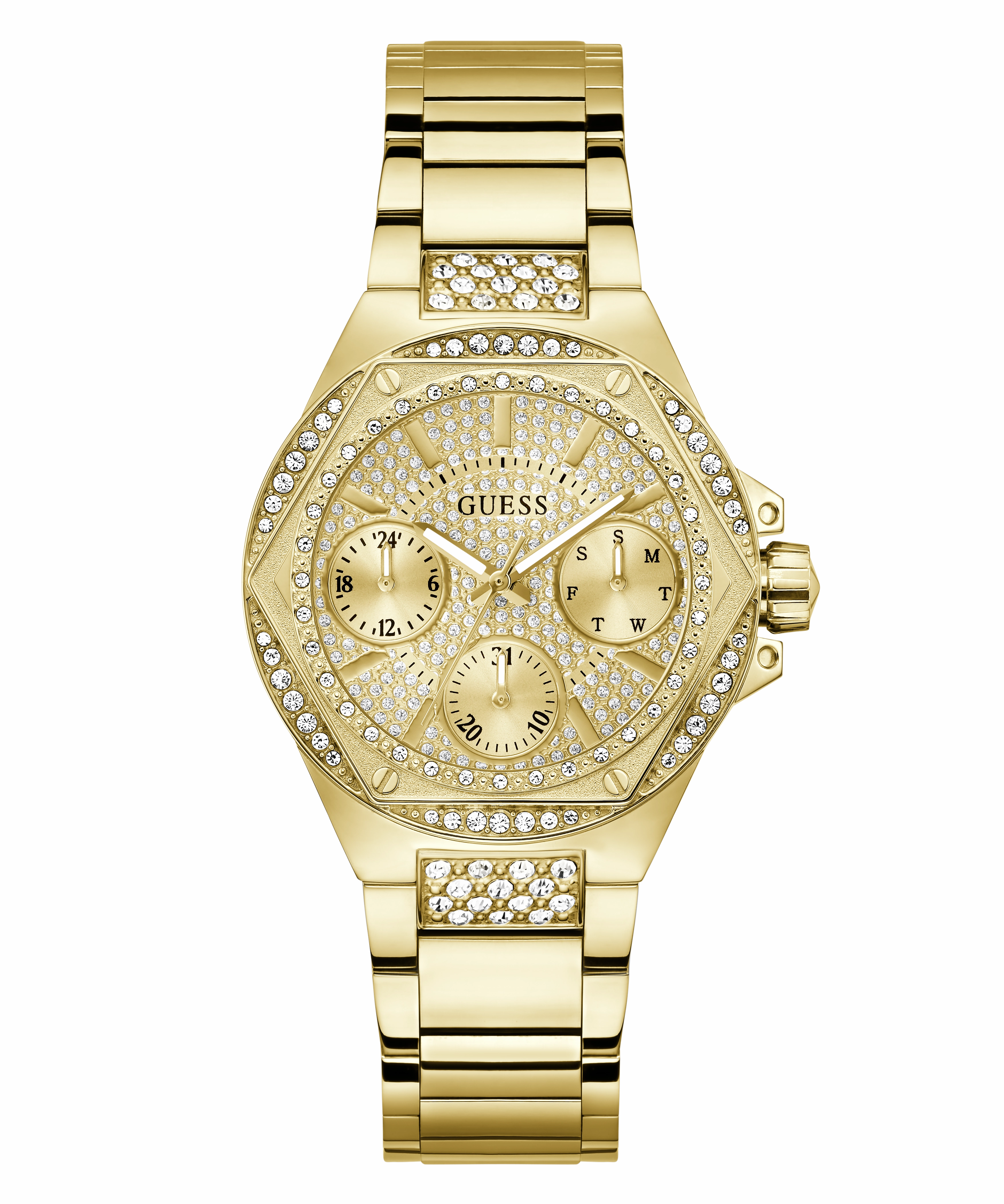 GUESS Ladies Gold Tone Multi-function Watch