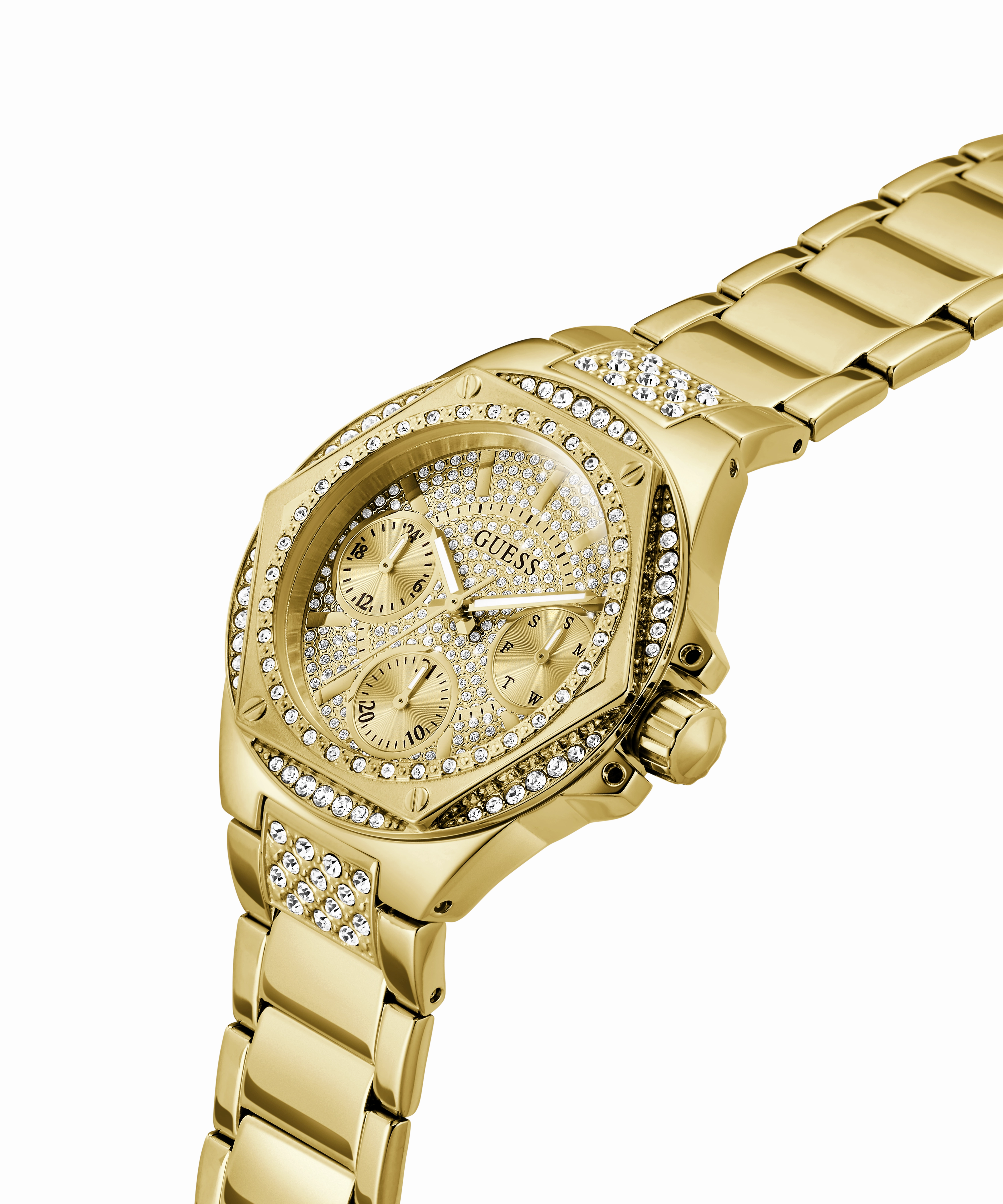 GUESS Ladies Gold Tone Multi-function Watch