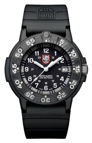 Luminox Original Navy Seal CARBONOX Black Rubber Strap Black Dial Date Divers Quartz Mens Watch XS.3001.F
