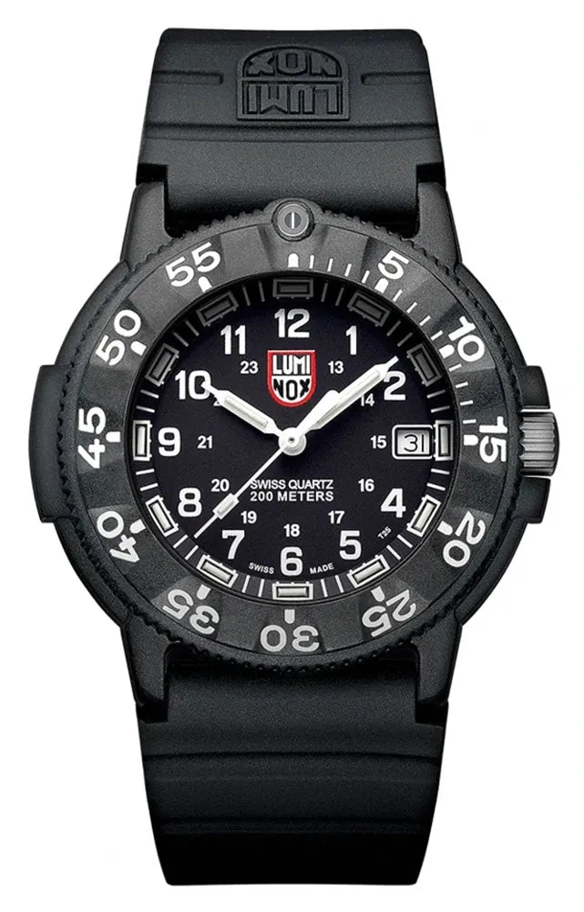 Luminox Original Navy Seal CARBONOX Black Rubber Strap Black Dial Date Divers Quartz Mens Watch XS.3001.F