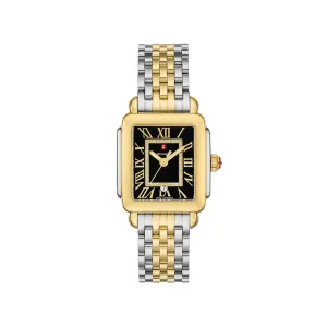 Michele Deco Madison Mid Two-Tone 18k Gold-Plated Diamond Watch