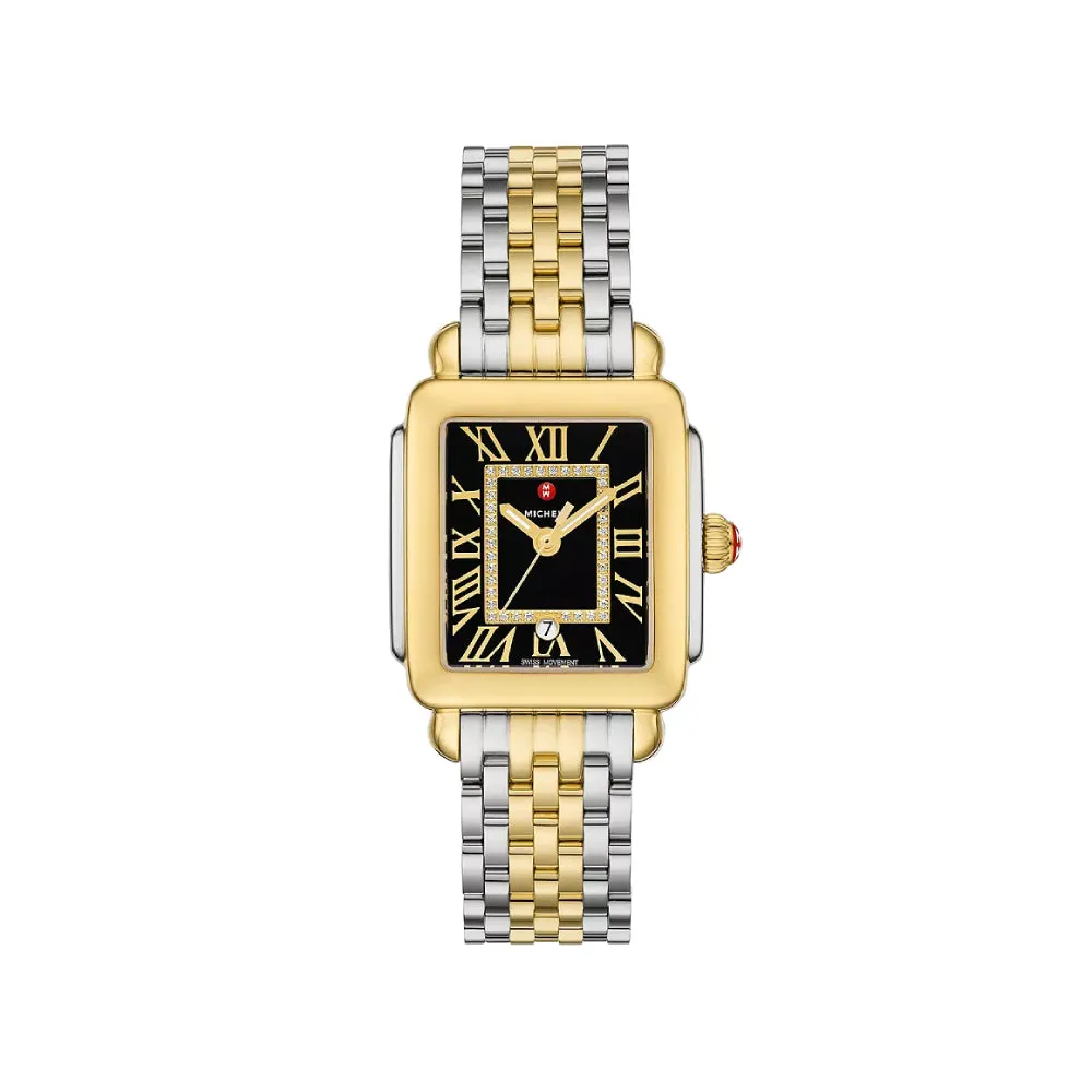 Michele Deco Madison Mid Two-Tone 18k Gold-Plated Diamond Watch