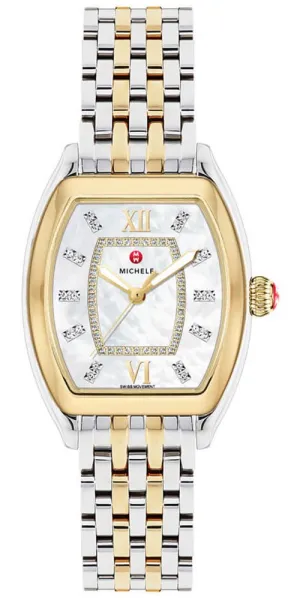 Michele Releve Two-Tone Steel Mother-of-Pearl Dial Diamonds Quartz Womens Watch MWW19B000004