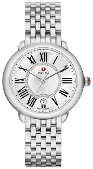 Michele Serein Mid Stainless Steel Diamonds Mother-of-Pearl Dial Date Quartz Womens Watch MWW21B000009