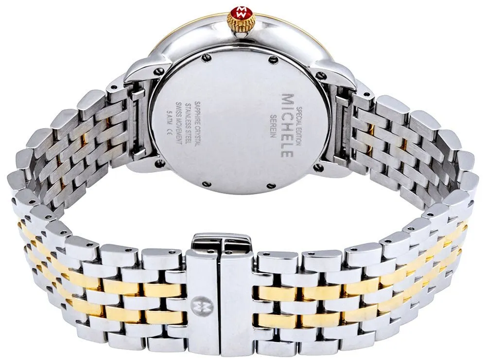 Michele Serein Mid Two-Tone Stainless Steel Diamonds Silver Dial Date Womens Watch Special Edition MWW21B000138