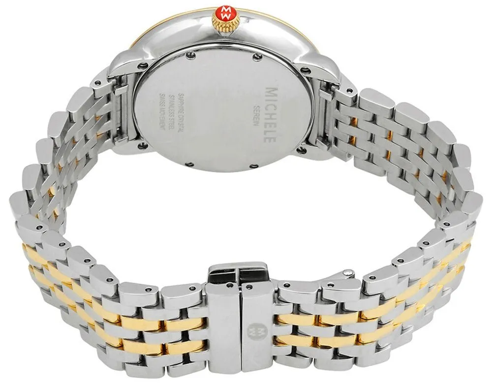 Michele Serein Mid Two-Tone Stainless Steel Diamonds Silver Dial Womens Watch MWW21B000148