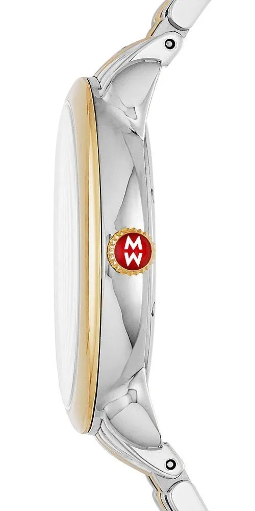 Michele Serein Mid Two-Tone Stainless Steel Diamonds Silver Dial Womens Watch MWW21B000148
