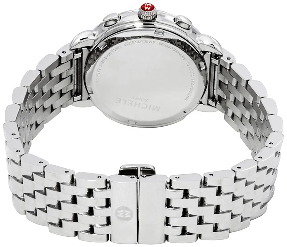 Michele Sidney Chronograph Stainless Steel Diamonds Mother-of-Pearl Dial Womens Watch MWW30A000015